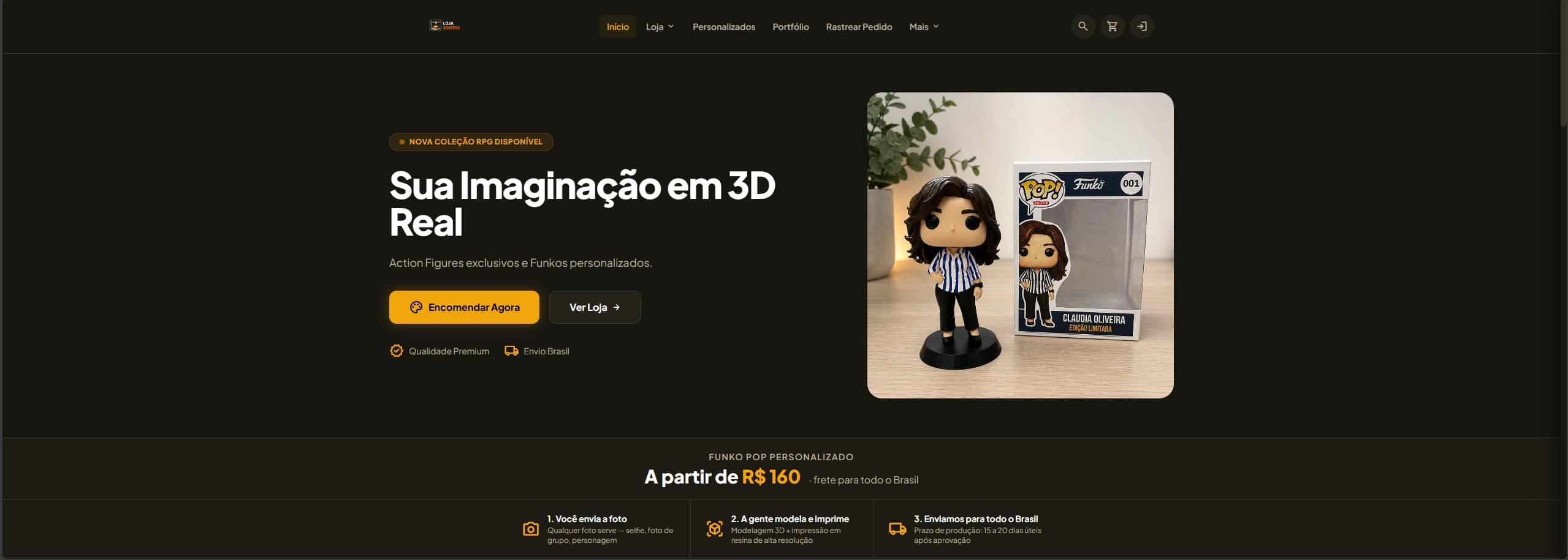 Preview do site Loja 3D Verso