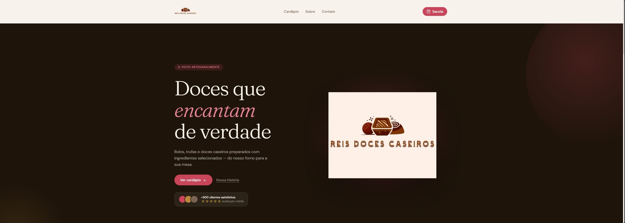 Preview do site Reis Doces Caseiros